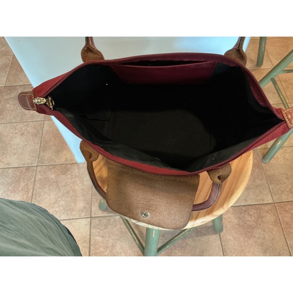 Longchamp Burgundy Red Tote Handbag Purse Top Handle Bag - Picture 6 of 15
